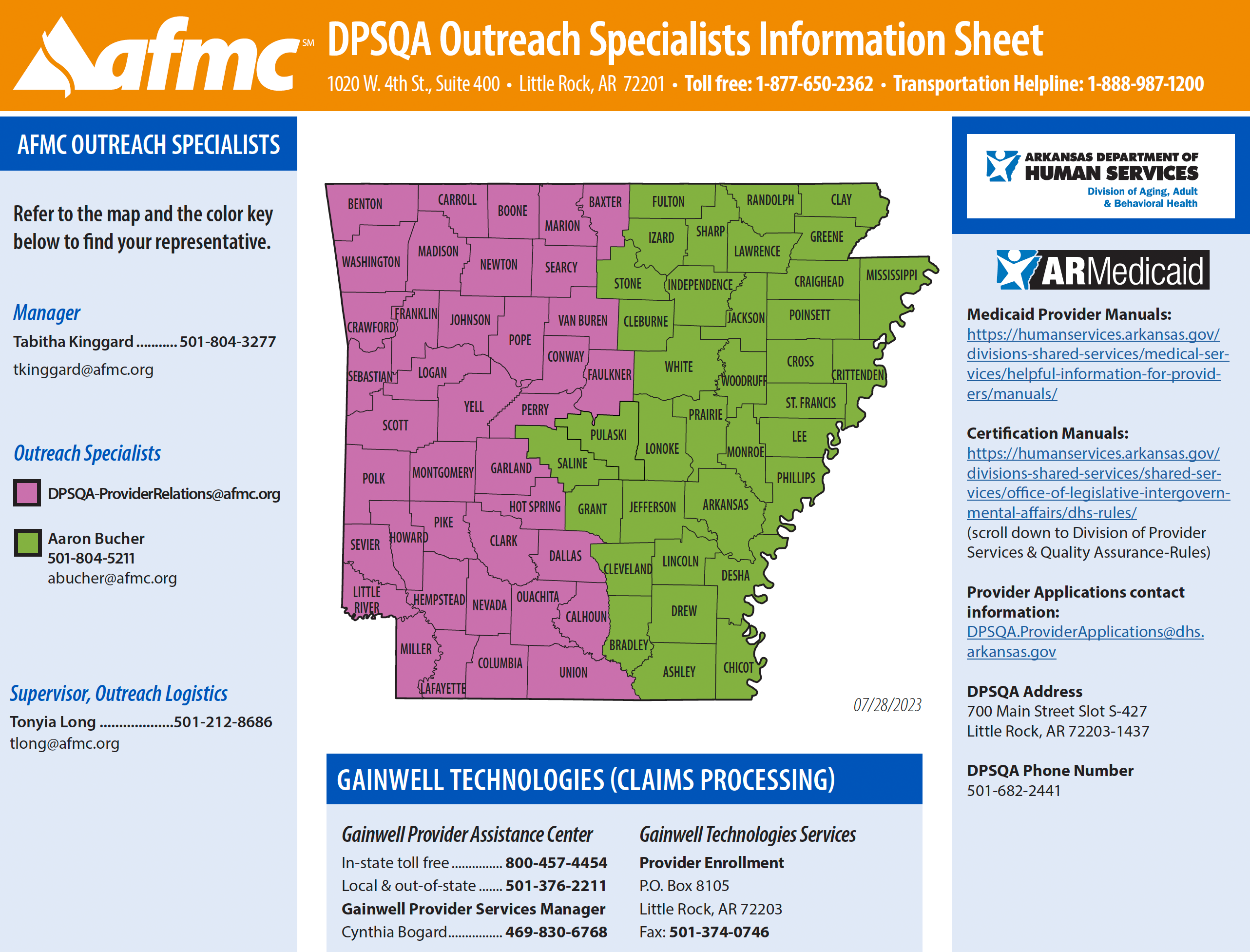 DPSQA Outreach Map